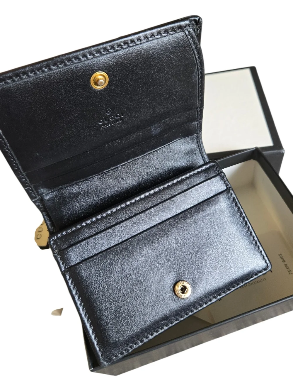 Gucci Black Quilted Leather Wallet - GG Marmont - Picture 4 of 16